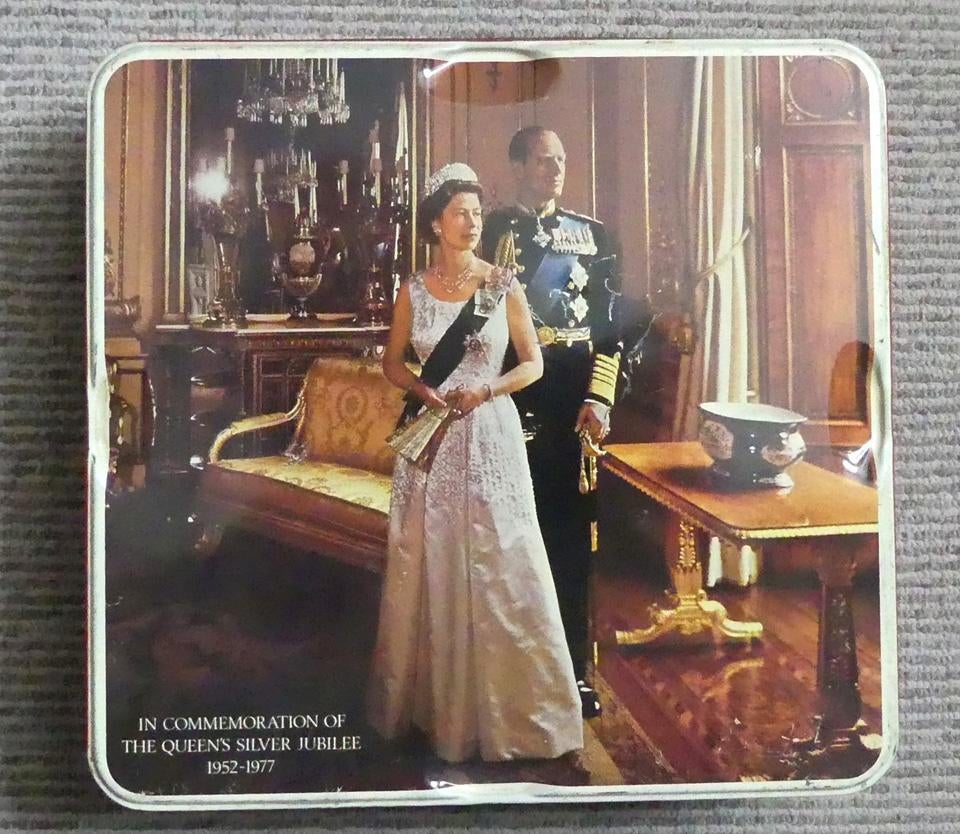 Queen Elizabeth II silver jubilee blik fotoprint Philip 1977, Verzamelen, Ophalen of Verzenden, Gebruikt, Buitenland, Overige typen