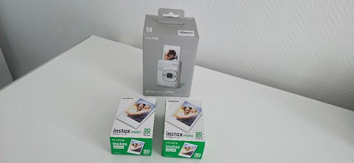 Fujifilm Instax Mini Liplay camera Misty White + Fotopapier, Audio, Tv en Foto, Fotocamera's Analoog, Nieuw, Polaroid, Fuji, Ophalen of Verzenden