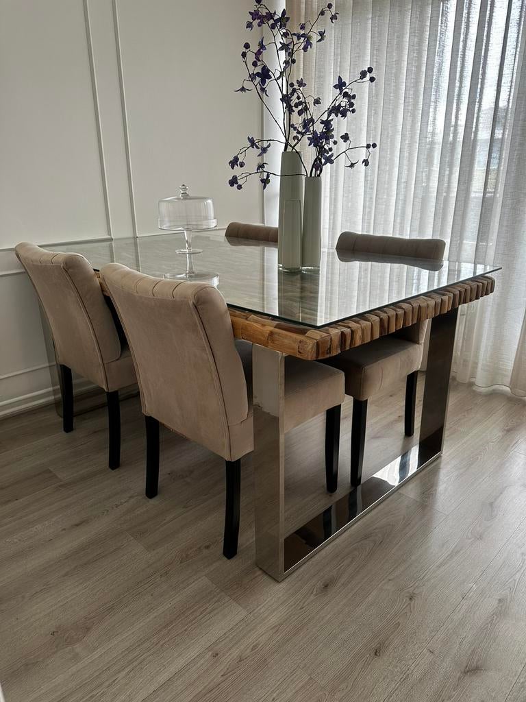 Rofra home eettafelset, Ophalen of Verzenden, Zo goed als nieuw, 4 tot 6 stoelen