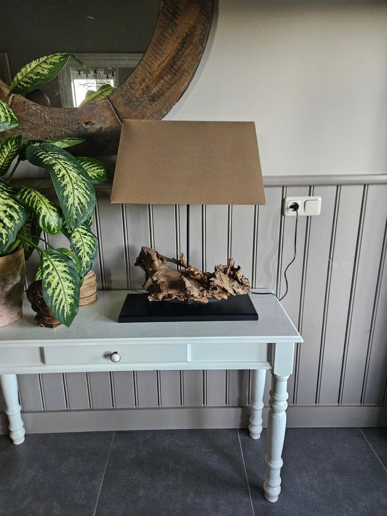 Unieke drijfhout lamp - zo goed als nieuw, Ophalen, 50 tot 75 cm, Zo goed als nieuw, Rustiek, Natuurlijk, Modern