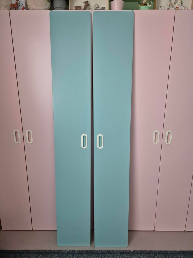 Set blauwe deuren Ikea Stuva Fritids, 193 cm, Kinderen en Baby's, Kinderkamer | Commodes en Kasten, Ophalen, Gebruikt, Minder dan 75 cm