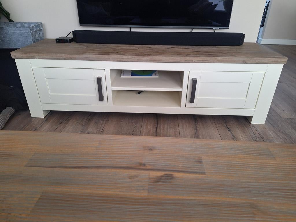 Televisiekast Pronto Wonen met white wash blad, Ophalen, 150 tot 200 cm, Zo goed als nieuw, Minder dan 100 cm