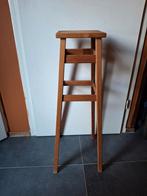 Houten kruk - Stevige hoge kruk, Ophalen, Gebruikt, Met voetsteun, Hout