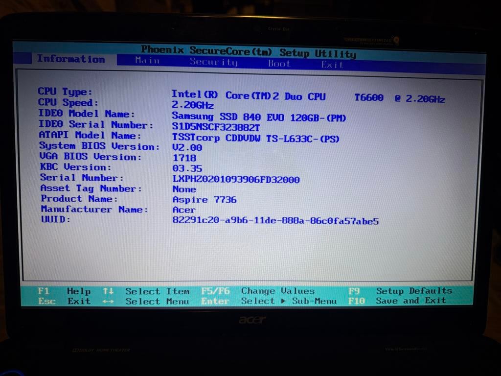 Acer Aspire 7736 Laptop - Intel Core 2 Duo T6600, 4GB RAM, Computers en Software, Gebruikt, 2 tot 3 Ghz, Qwerty, Ophalen of Verzenden
