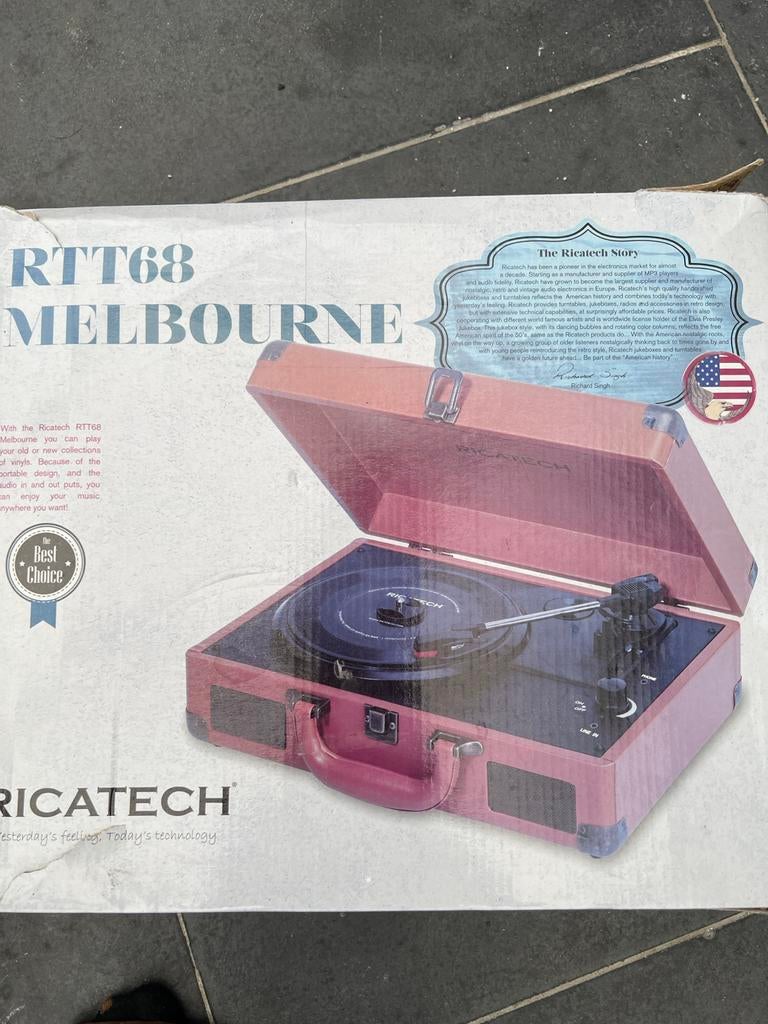 Ricatech RTT68 Melbourne Platenspeler - Nieuw in doos, Ophalen of Verzenden, Nieuw, Platenspeler, Overige merken