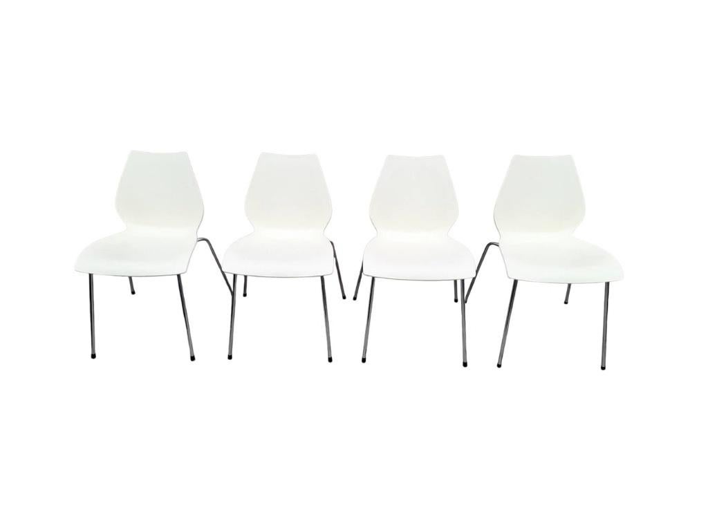 4x Kartell Maui stoelen van Vico Magistretti, Huis en Inrichting, Ophalen, Kunststof, Gebruikt, Wit