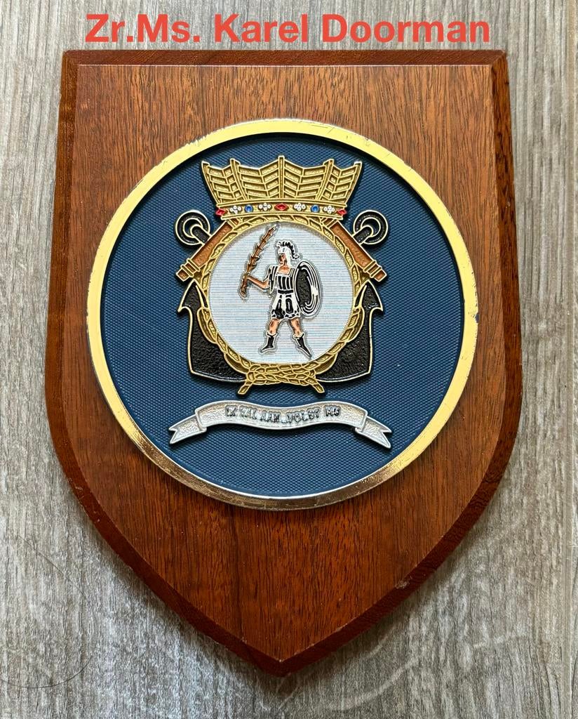 Zr. Ms. Karel DoorMan Houten Schild, Verzamelen, Ophalen of Verzenden