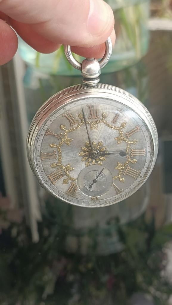 Zilveren zakhorloge Chester England 1861, 52mm, Ophalen of Verzenden