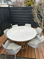 Tuintafel inclusief 6 stoelen, Tuin en Terras, Tuinsets en Loungesets, Ophalen, Overige materialen, Gebruikt, Eettafel