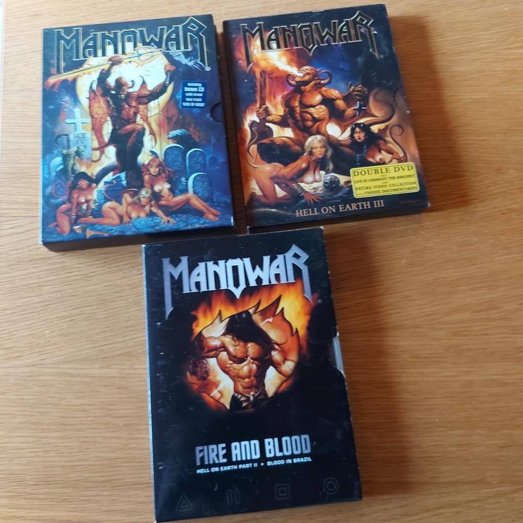 Manowar DVD's - Hell on Earth III, Fire and Blood, Vanaf 16 jaar, Ophalen of Verzenden, Zo goed als nieuw, Boxset