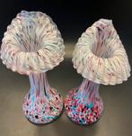 2 Art Nouveau Clichy/François-Théodore Legras roze vazen, Antiek en Kunst, Antiek | Glas en Kristal, Ophalen of Verzenden