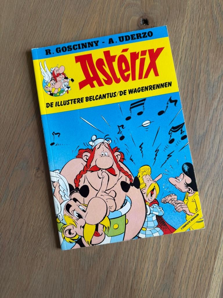 Asterix De illustere Belcatus / De wagenrennen 1986 Zeldzaam, Eén stripboek, Ophalen of Verzenden, Zo goed als nieuw