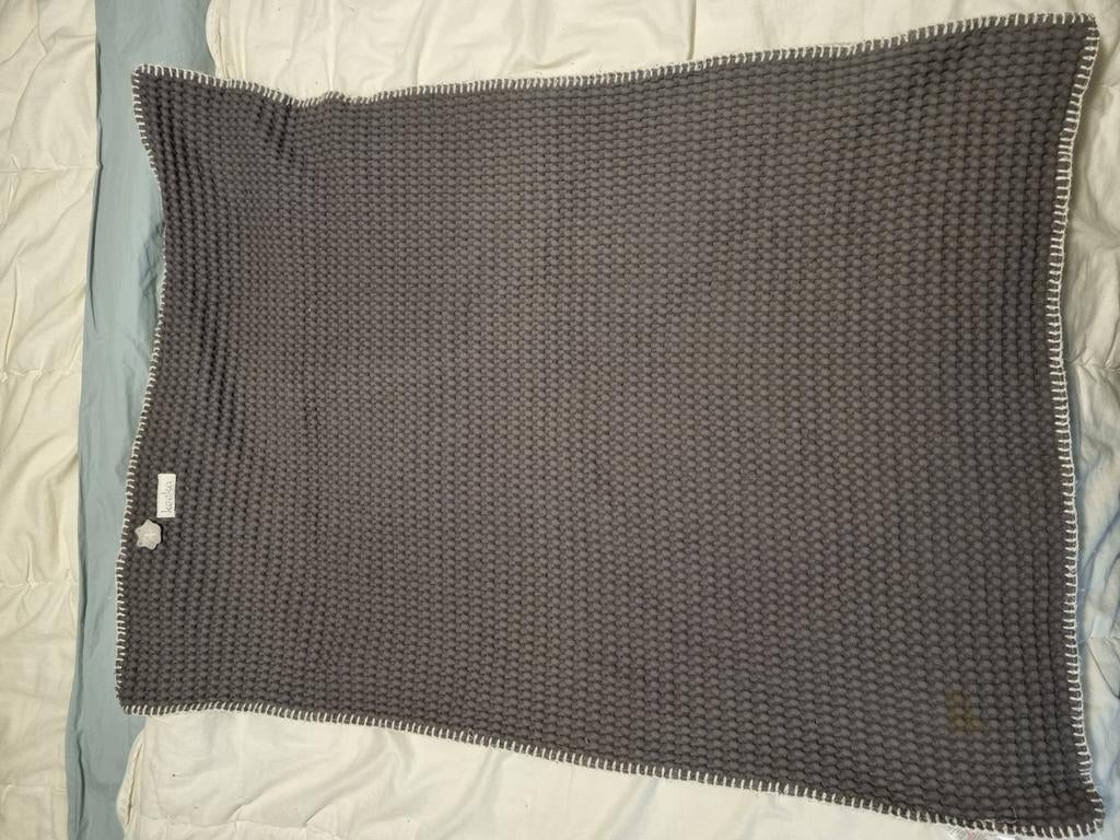 Koeka deken wafelstof grijs 100x75 cm, Kinderen en Baby's, Ophalen, Gebruikt, 100 cm of meer, Deken