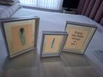 Set van 3 witte fotolijsten/vitrines met glas, Huis en Inrichting, Woonaccessoires | Lijsten, Minder dan 50 cm, Ophalen of Verzenden
