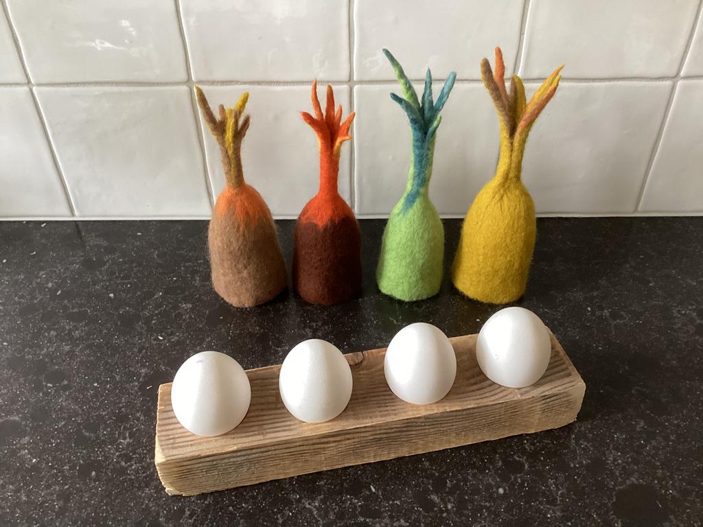 Vrolijk Pasen met handgevilte eierwarmers  !!, Hobby en Vrije tijd, Ophalen, Nieuw, Overige typen