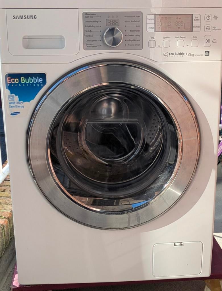 Samsung Eco Bubble 8.0kg Wasmachine - Zo goed als nieuw, Witgoed en Apparatuur, Wasmachines, 1200 tot 1600 toeren, 8 tot 10 kg