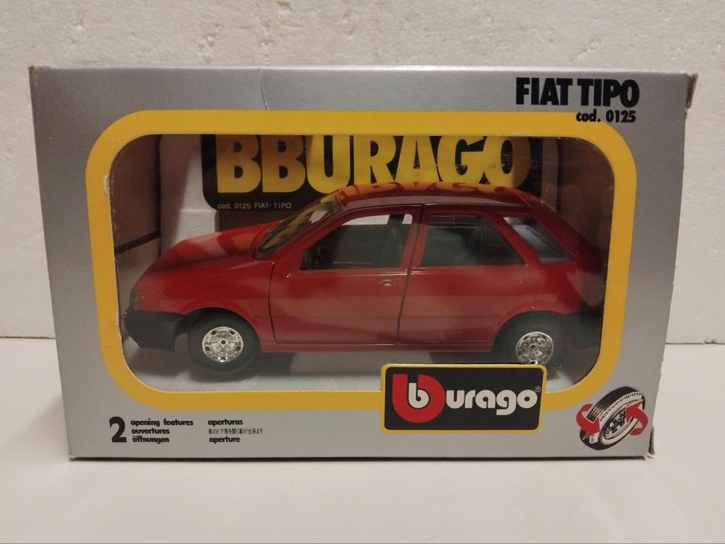 Bburago 1:24  Fiat Tipo rood, Ophalen of Verzenden, Zo goed als nieuw, Auto, Bburago