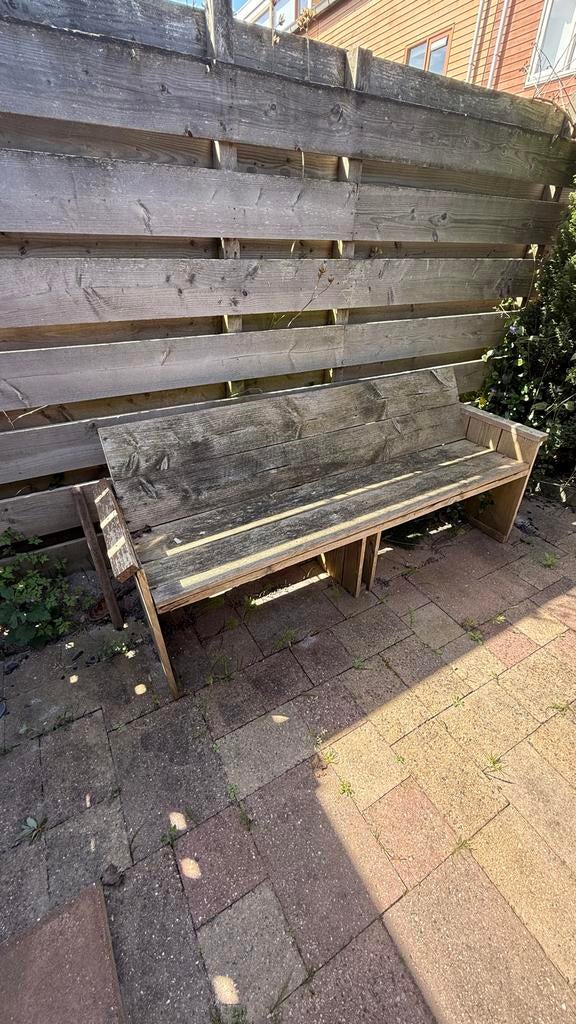 Robuuste houten tuinbank - Gebruikt, Tuin en Terras, Ophalen, Gebruikt, Hout