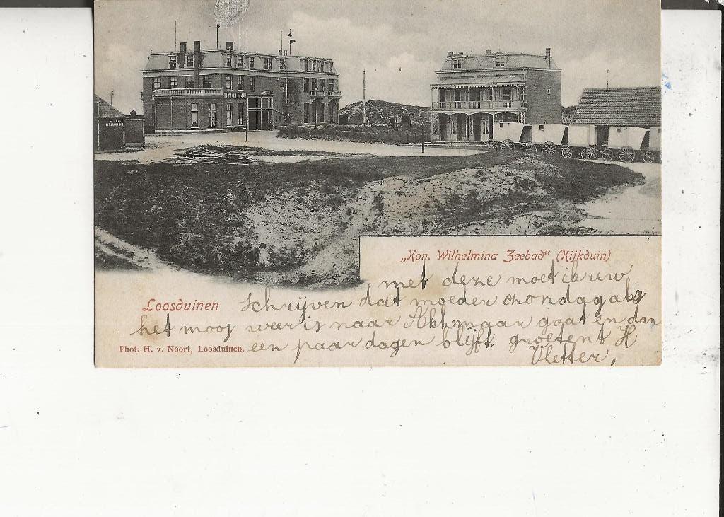 Loosduinen Kon Wilhelmina Zeebad KR bergen 22 aug 1900, Ophalen of Verzenden, Voor 1920, Gelopen, Zuid-Holland