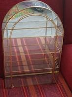 Vintage vitrinekastje van messing en glas, Huis en Inrichting, Kasten | Vitrinekasten, Ophalen, Minder dan 50 cm, Vintage, Glas