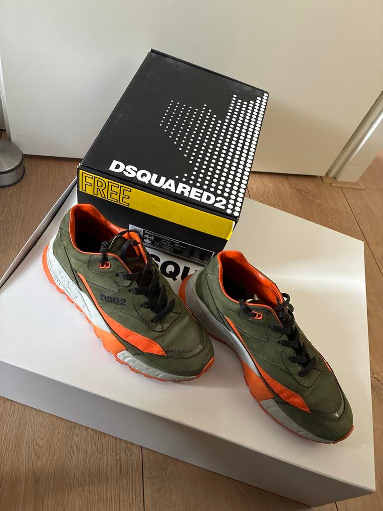 Dsquared2 Free sneakers - Groen/Oranje - Maat 44, Kleding | Heren, Schoenen, Gedragen, Sneakers of Gympen, Overige kleuren, Ophalen