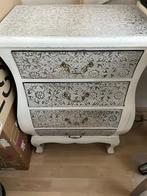 Barok ladekast ladekastje wit zilver 4 lades, Huis en Inrichting, Ophalen, Gebruikt, Barok, 50 tot 100 cm