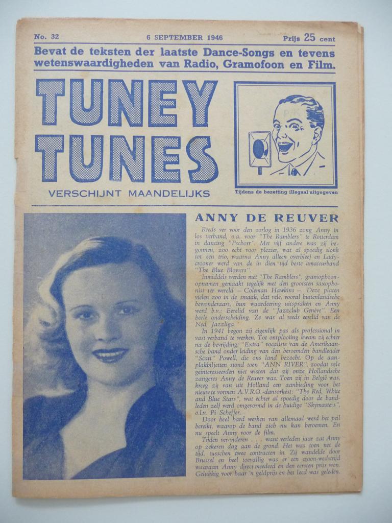 Vintage tijdschrift TUNEY TUNES - No.32 van 6 september 1946, Verzamelen, Ophalen of Verzenden, 1940 tot 1960, Nederland, Tijdschrift