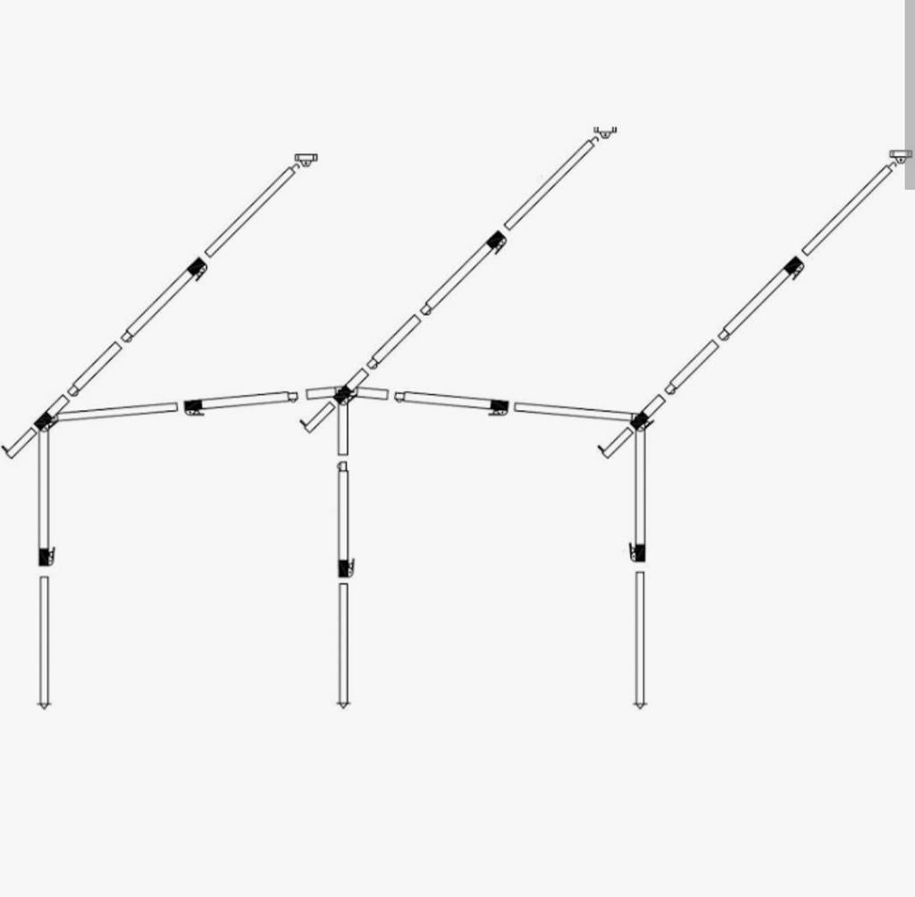 Compleet voortentframe 28mm buizen, Ophalen of Verzenden, Gebruikt