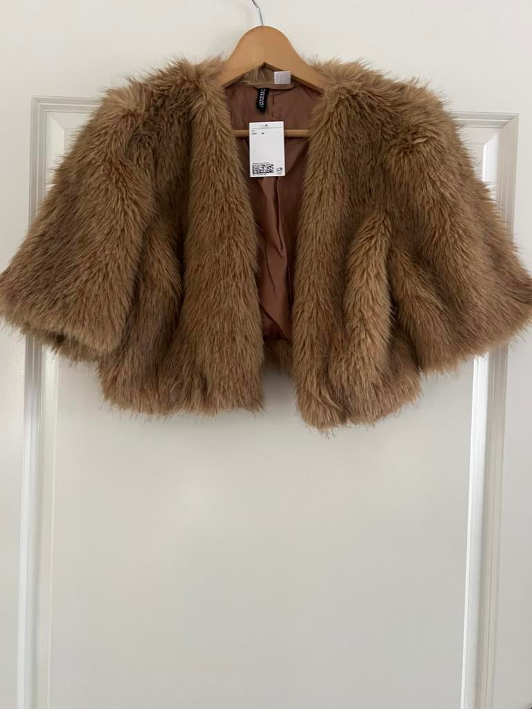 Bruin harig jasje van H&M - maat M, Kleding | Dames, Ophalen of Verzenden, Zo goed als nieuw, Bruin