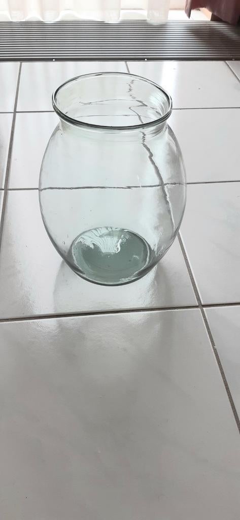 Ruime iets bolle vaas H 28 cm van bloemsierkunst winkel, Ophalen, Overige kleuren, Minder dan 50 cm, Glas