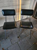 Vintage 2 aparte zwarte stoelen, Huis en Inrichting, Ophalen, Gebruikt, Twee, Zwart