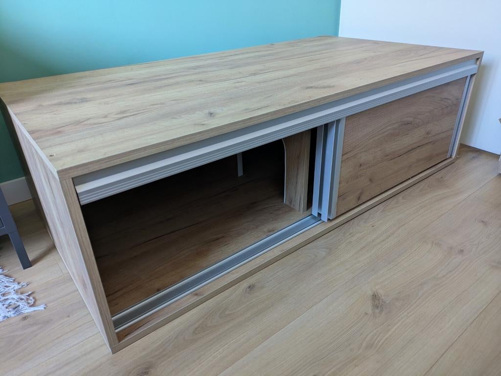 Konijnenhuis met schuifdeuren en hooiruif, Dieren en Toebehoren, Knaagdieren en Konijnen | Hokken en Kooien, 110 cm of meer, Overige typen