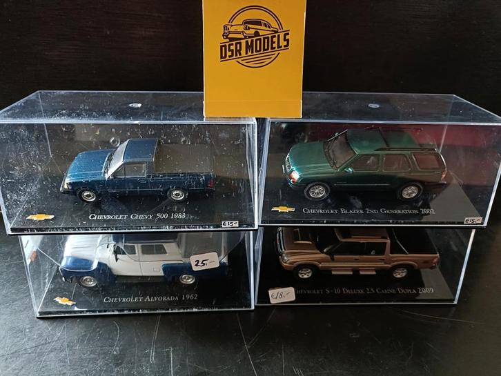 4x Chevrolet modellen, Hobby en Vrije tijd, Modelauto's | 1:43, Nieuw, Auto, Overige merken, Ophalen of Verzenden