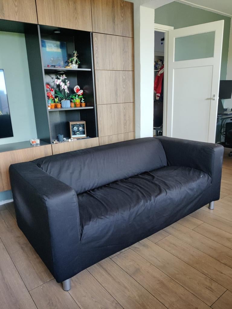 Ikea KLIPPAN 2-zits bank met wasbare hoes - Zwart, Ophalen