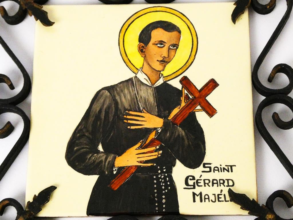 Handbeschilderde tegel Saint Gérard Majella / Sint Gerardus, Ophalen of Verzenden