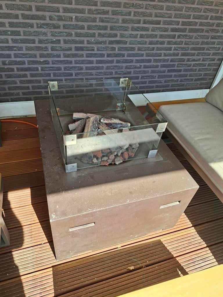 Happy Coconing terrashaard met glazen ombouw, Tuin en Terras, Ophalen of Verzenden, Gebruikt, Gas, Vloer