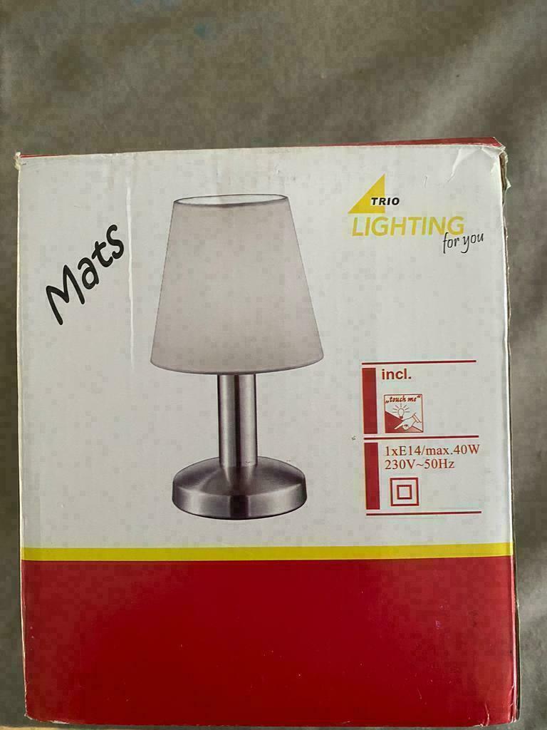 Tafellamp Trio Mats nieuw in doos fb421, Ophalen of Verzenden, Nieuw, Stof, Minder dan 50 cm