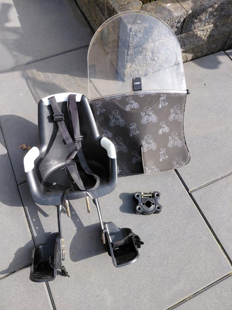 Fietszitje voor met windscherm en koppelstuk, Fietsen en Brommers, Fietsaccessoires | Fietsstoeltjes, Ophalen