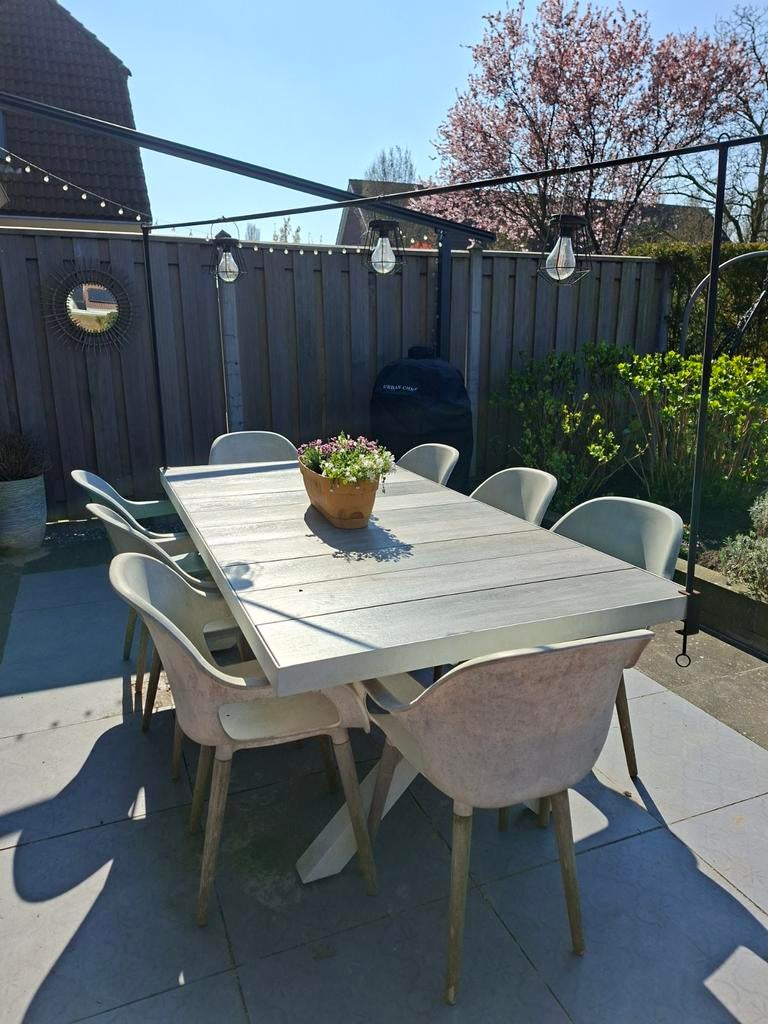 Tuintafel met stoelen, Ophalen, Gebruikt, Aluminium