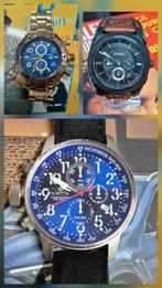 Lot stoere horloges, verzameling, collectie, Overige merken, Staal, Met bandje, Polshorloge