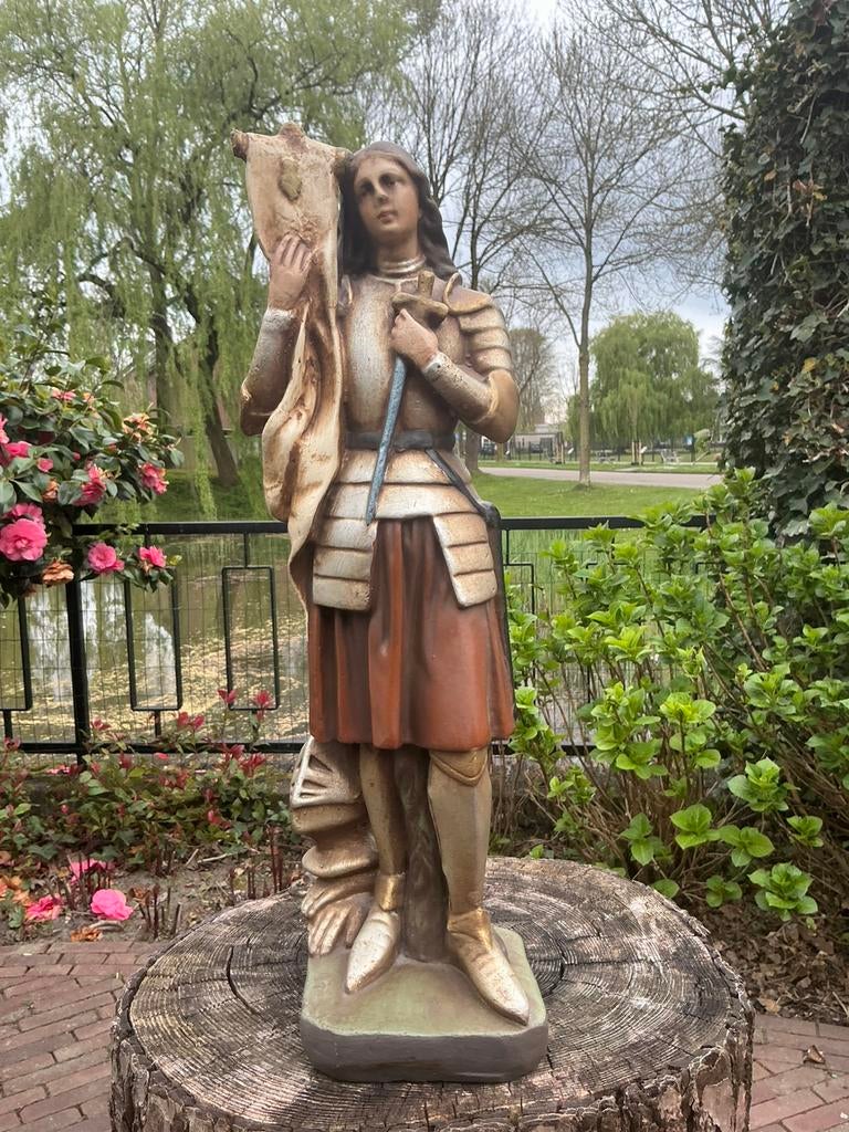 Antiek gipsen heiligenbeeld ❤️ Jeanne D'Arc, Ophalen of Verzenden