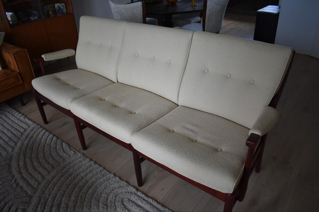 Vintage jaren 60/70 3-zits bank Deense merk Farstrup, Ophalen, Gebruikt, Minder dan 75 cm, 150 tot 200 cm
