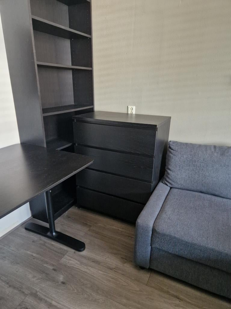 IKEA meubelpakket: BILLY, MALM, BEKANT - Zwart, Huis en Inrichting, Kasten | Boekenkasten, Gebruikt, 200 cm of meer, 200 cm of meer