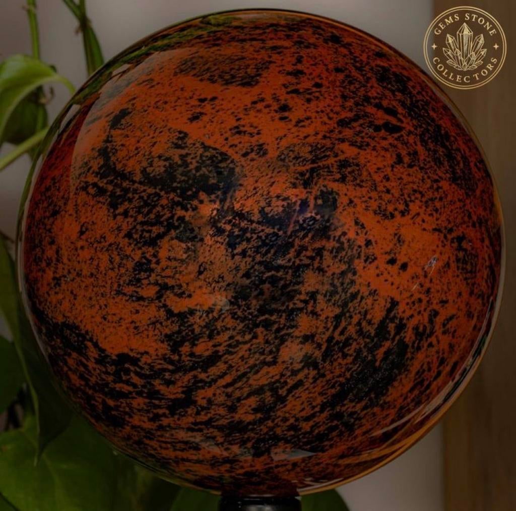 Groot Mahonie Obsidiaan bol Exemplaar - 4730 gram, Gebruikt, ., Ophalen of Verzenden, .