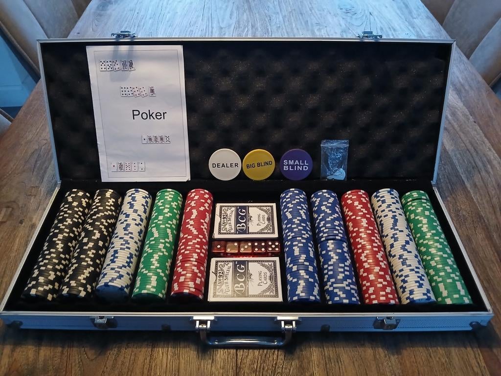 Compleet Pokerset in Koffer - Zeer Goede Staat, Vijf spelers of meer, Ophalen of Verzenden, Zo goed als nieuw