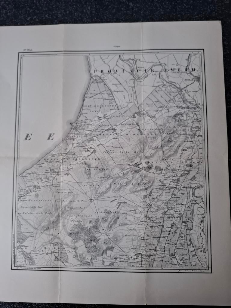 Gelderland 1843, Boeken, Atlassen en Landkaarten, Gelezen, Ophalen of Verzenden, Landkaart, 1800 tot 2000