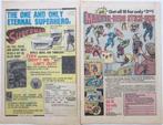 2 vintage VS reclames Marvel superhelden en Superman 70s, Ophalen of Verzenden, Gebruikt, Reclamebord