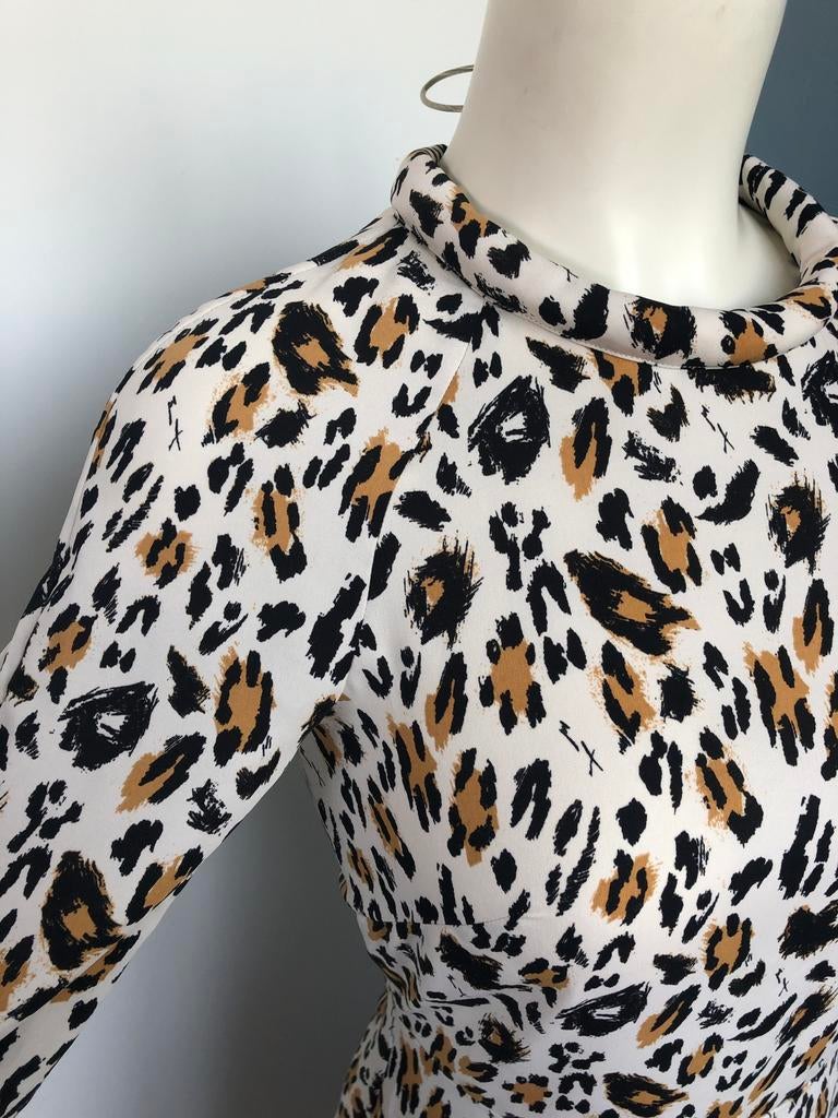 &other stories Leopard luipaard jurkje 36 34, Kleding | Dames, Jurken, Zo goed als nieuw, Maat 34 (XS) of kleiner, Wit, Boven de knie