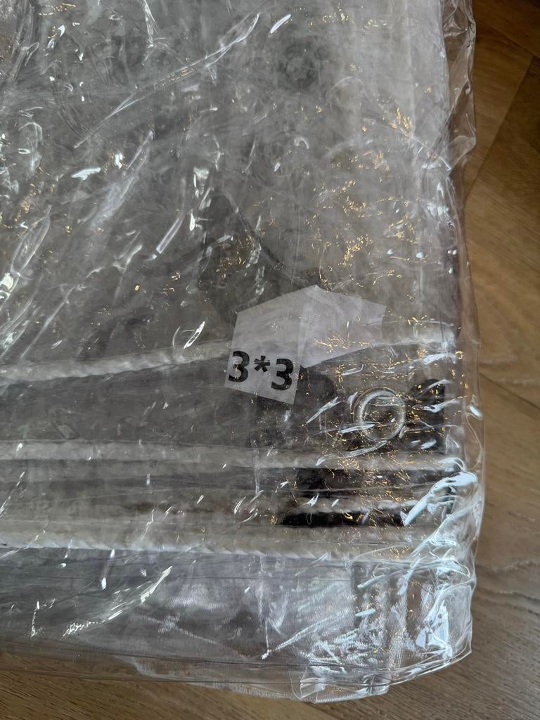 Transparant zeil 3x3Meter   4st., Ophalen of Verzenden, Nieuw, 15 m² of meer, Zeil