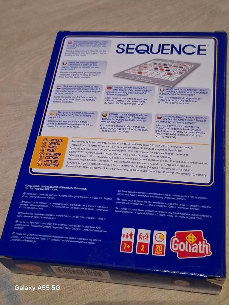 Sequence Intro Bordspel - Goliath, Ophalen of Verzenden, Zo goed als nieuw, Info@goliathgames.nl, Een of twee spelers